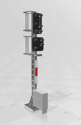 Austrian OEBB G-Scale Modell railway signal with mast | 3d print model