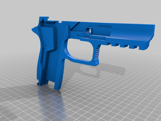 Blowback Rubber band SIG Sauer P320 pistol (Skp to STL) all parts | 3d print model