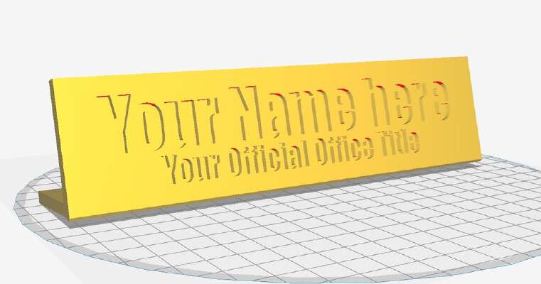 Customizable Desk Name Plate | 3d print model