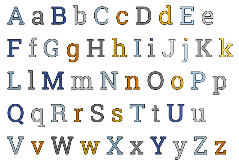  serif font Letters 20 mm for Resizing and Scaling