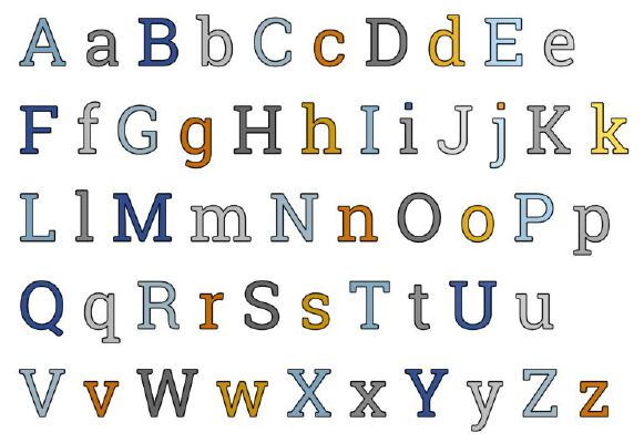  serif font Letters 20 mm for Resizing and Scaling | 3d print model
