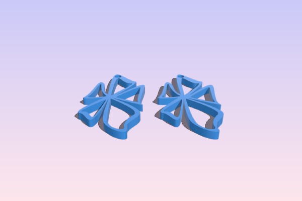 Minimal Flower earrings | 3d print model