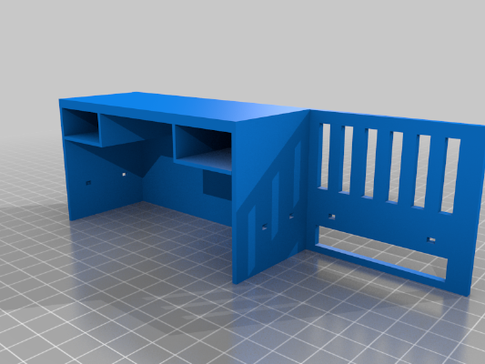 L-shaped double bunk with desk for dolls 1:12 scale | 3d print model