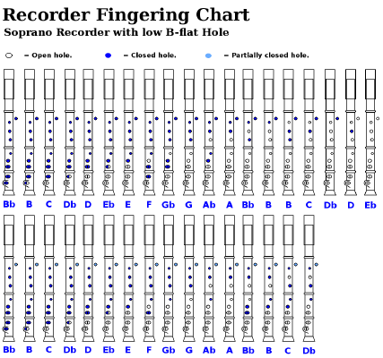 Recorder Extended with Bb Hole (includes Fingering Chart) | 3d print model