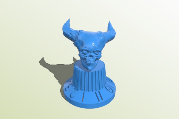 guitar knob goes to 11 with demon skull | 3d print model