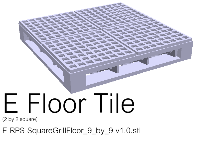 OpenLOCK Floor Tiles set - Sci-Fi _ Industrial Square Grill  (1 inch grid)