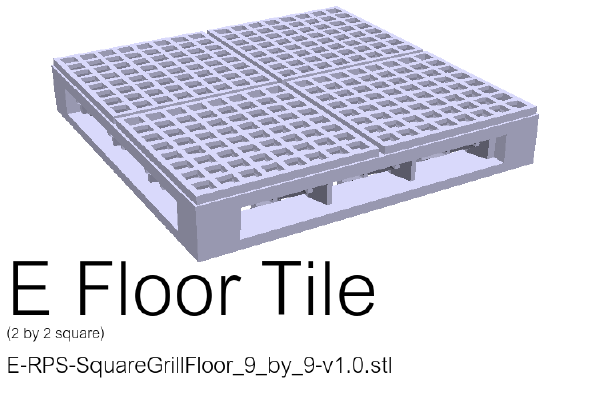 OpenLOCK Floor Tiles set - Sci-Fi _ Industrial Square Grill  (1 inch grid) | 3d print model