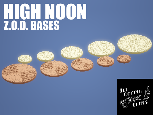 Z.O.D. High Noon Theme Bases (28mm_Heroic scale) | 3d print model