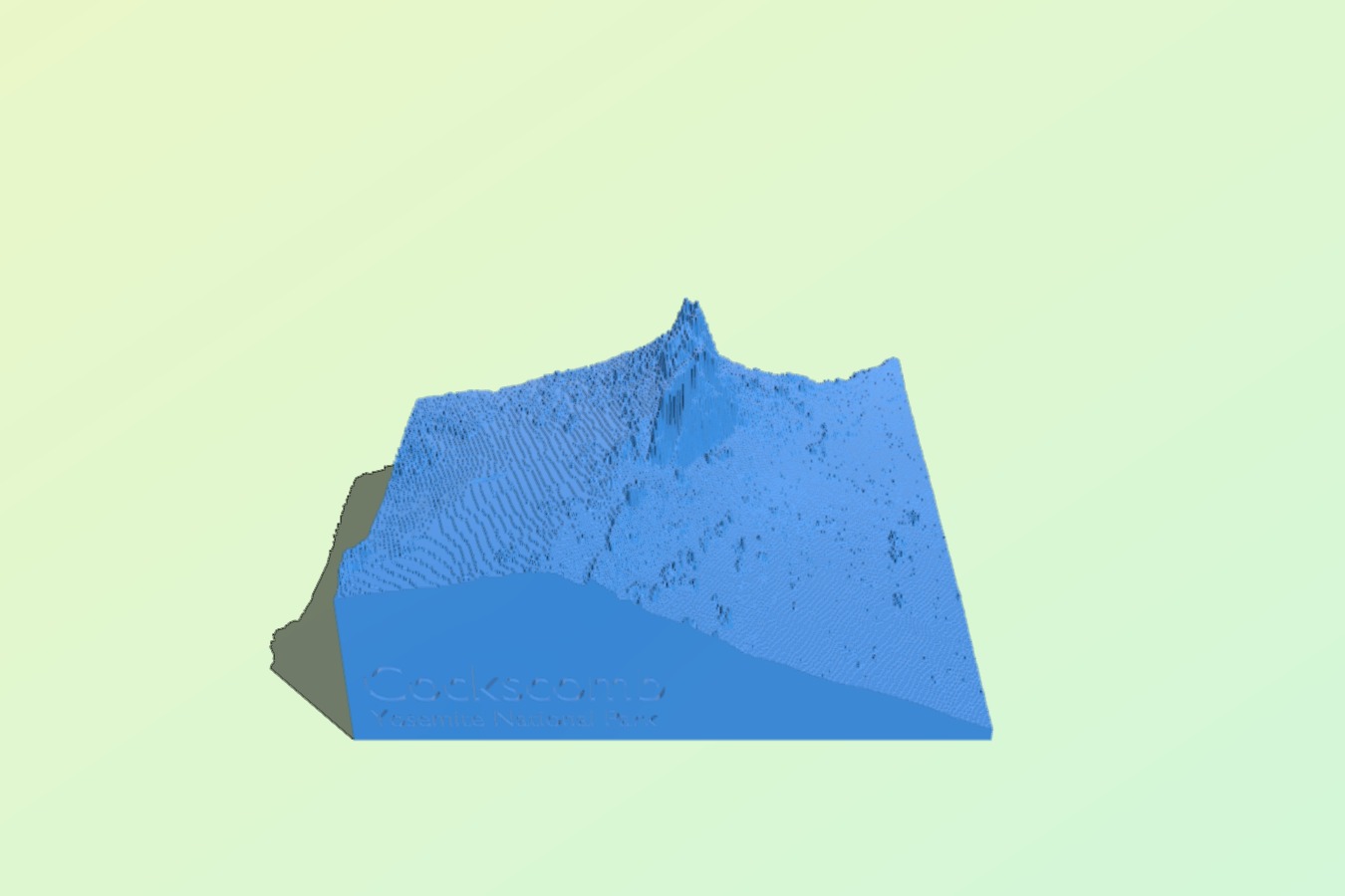 Yosemite's Cockscomb 3d topo