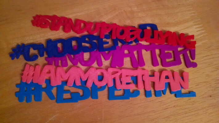 Anti-Bullying Hashtags | 3d print model