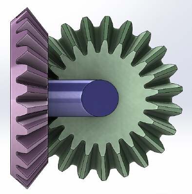 Straight Bevel Gear transmission-2 gears | 3d print model