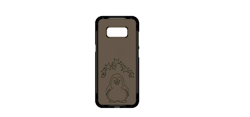 samsung galaxy s8 flexible case with penguin | 3d print model