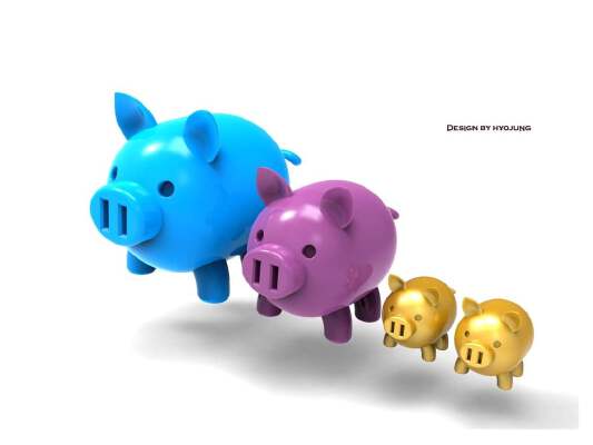 Golden pig family | 3d print model