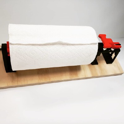 Slightly overbuilt paper towel roll mount | 3d print model