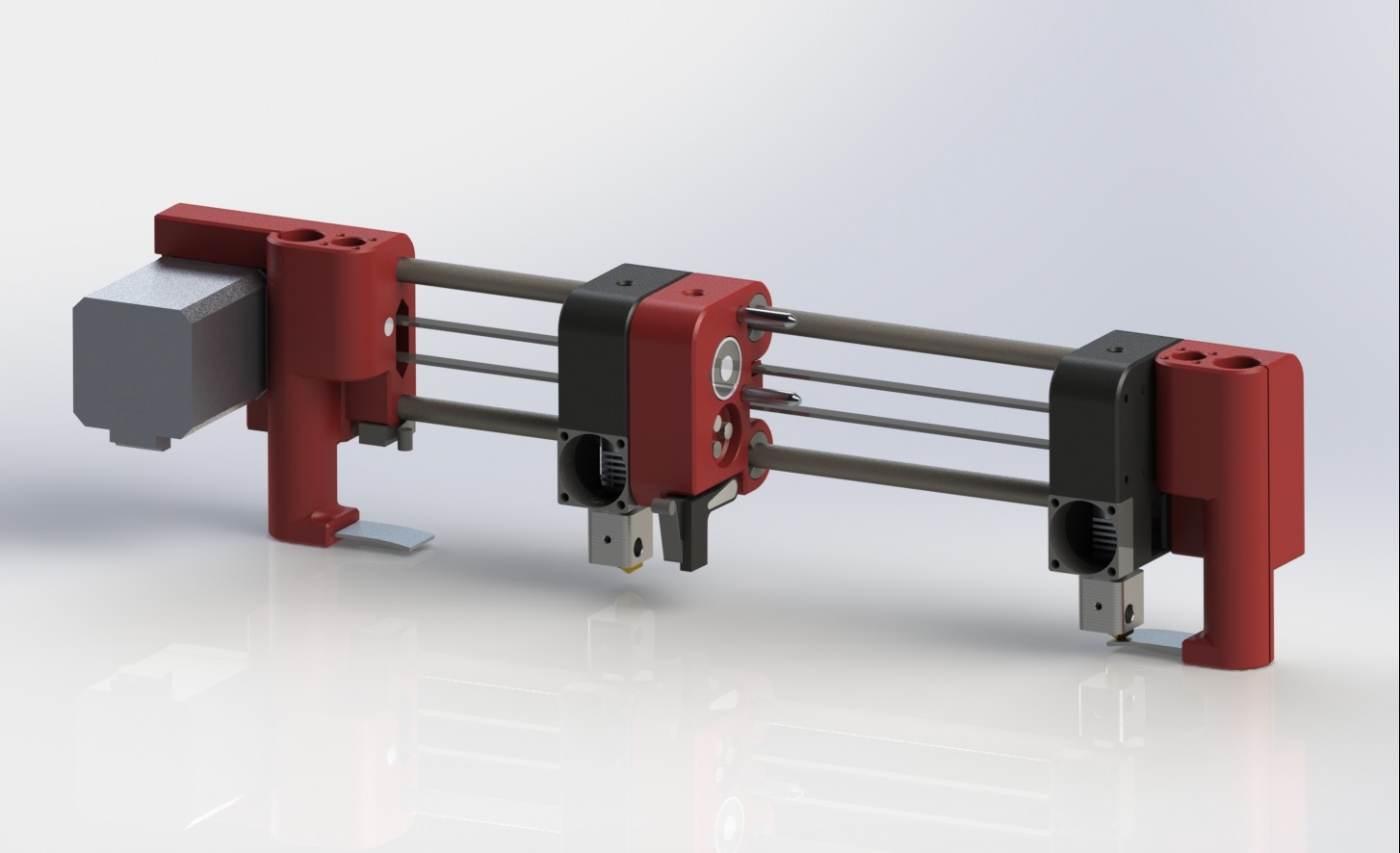 Parking dual extruder, Prusa i3 X axis mod, hexagon extruders