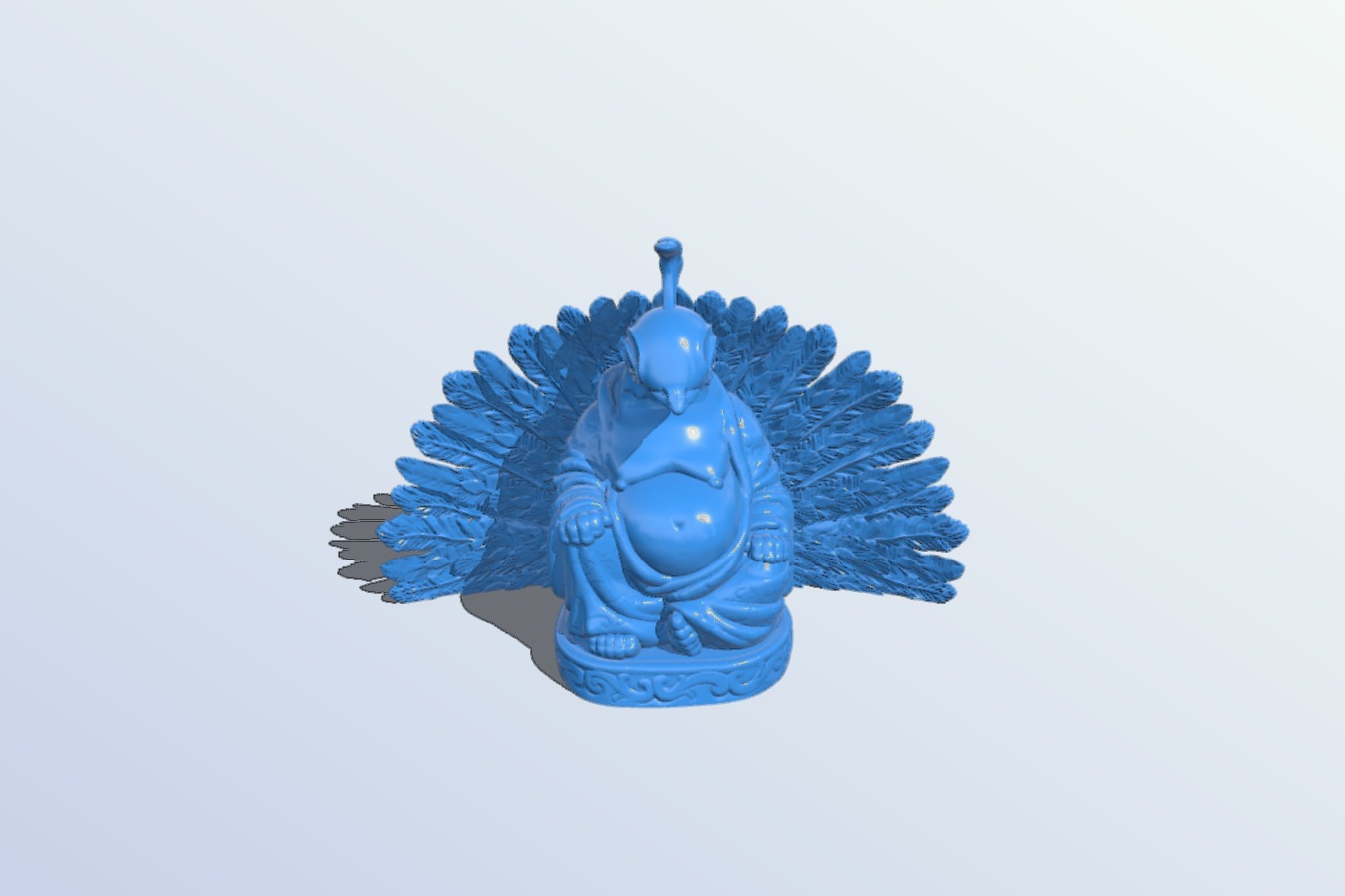 Peacock Buddha (v2) Easier Print