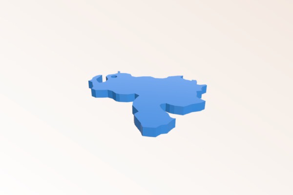 South America Map Countries Keychain | 3d print model