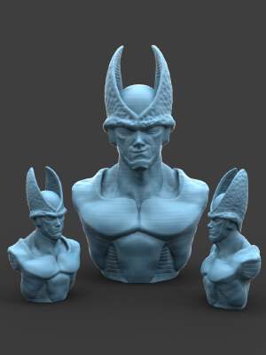 Perfect Cell DBZ Bust & Base | 3d print model