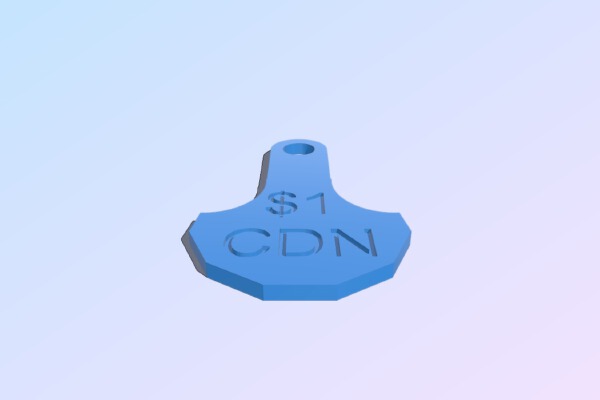 Removable Shopping Cart Coin Canadian | 3d print model
