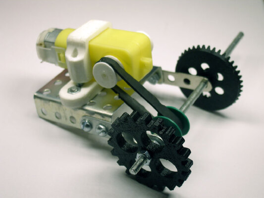 Geared motor mounting for metallic constructor | 3d print model