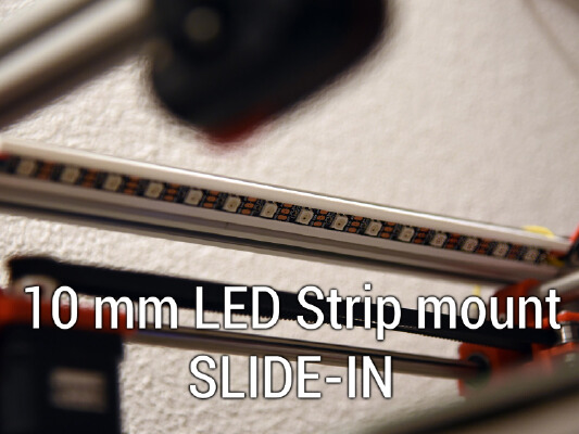 10 mm Slide-IN LED Strip mount for 2020 | 3d print model