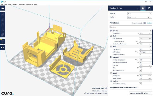 Wanhao i3 Plus cooler fan | 3d print model
