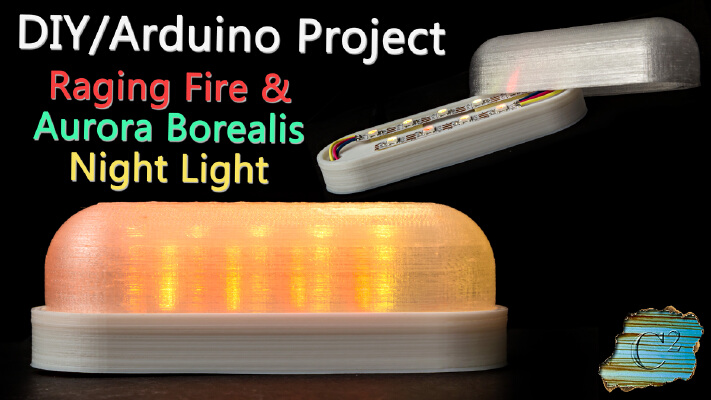 Raging Fire_Aurora Borealis Night Light  (ESP8266_Arduino_d1 mini) | 3d print model