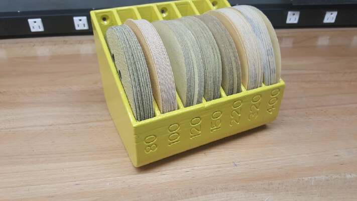 5" sander disc holder_organizer | 3d print model