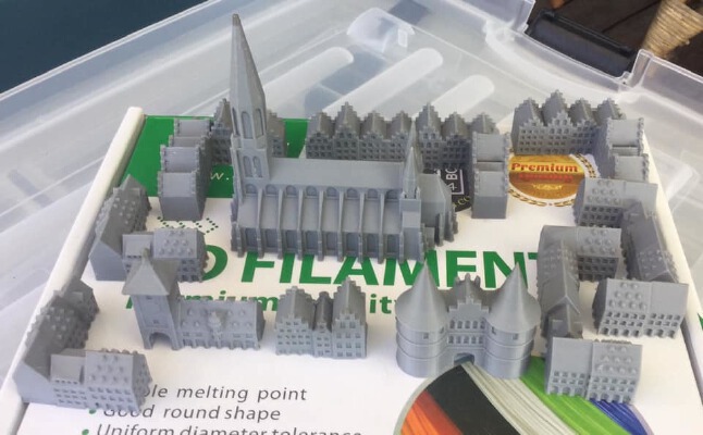Wozname's 1-1000 2mm Old Timey German City pack | 3d print model
