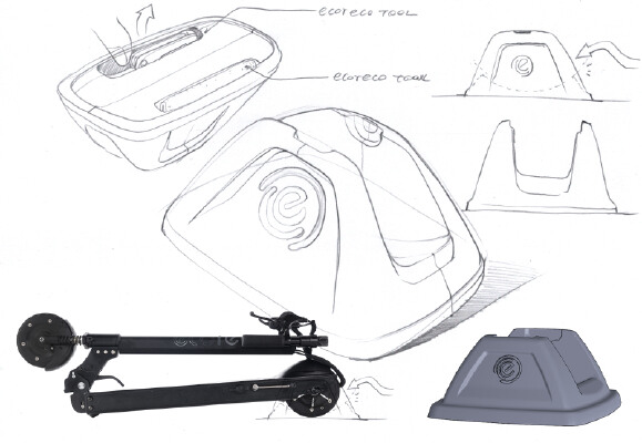 EcoReco e-scooter parking block in car trunk | 3d print model