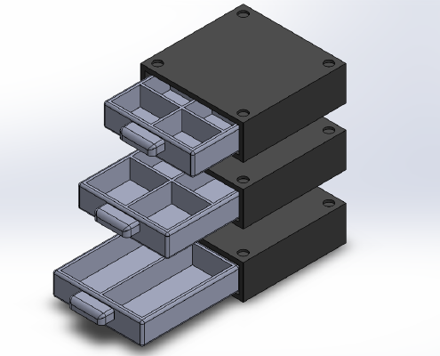 Customizable - Modular - Stacking Parts Storage with Trays | 3d print model