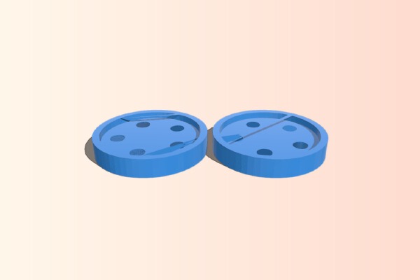 5_8" Five-Holed Buttons (two) | 3d print model