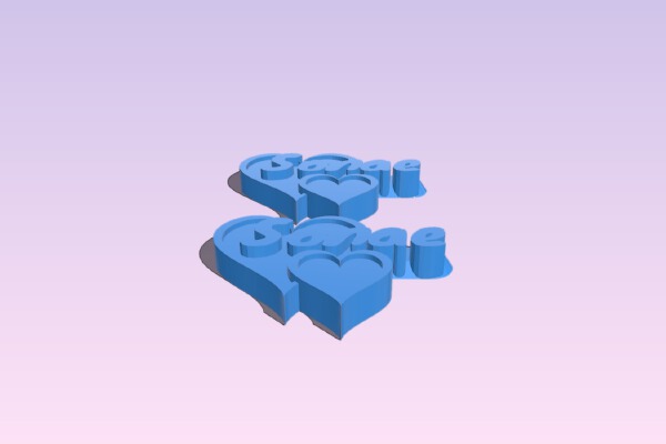 My Customized Heart Shaped Buttons "Words from the Heart" | 3d print model