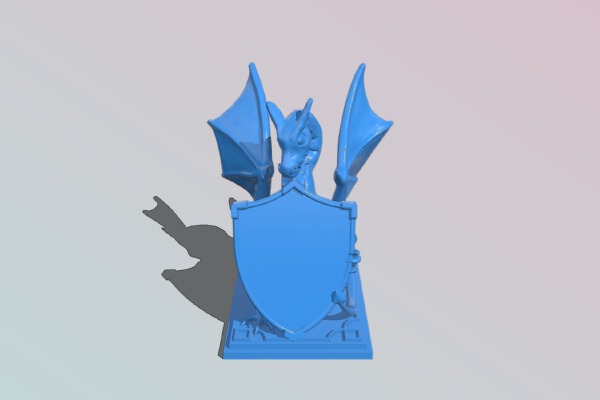 The dragon holds the shield | 3d print model