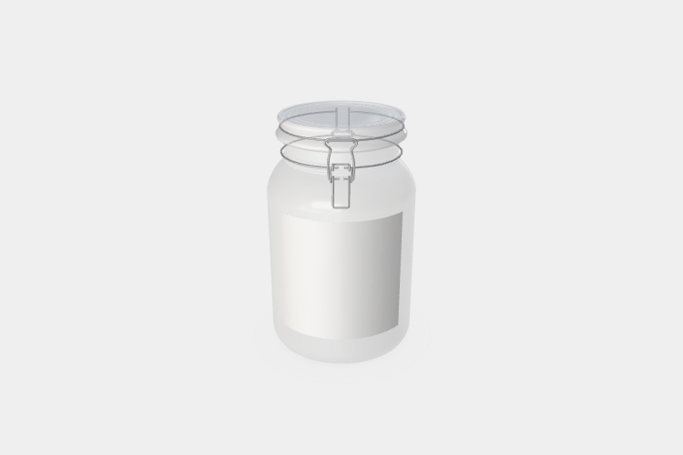 Clear Glass Jars with Silver Metal Lids Mockup