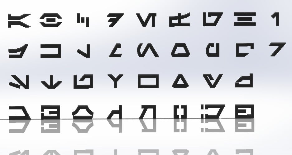 Aurebesh Letters (Star Wars Alphabet)