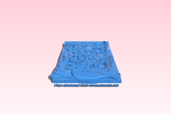 Painting of a woman in an apple orchard | 3d print model