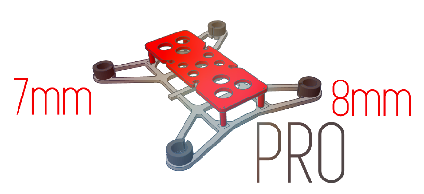 Racing Drone Frame PRO (7_8mm motors version) - My first design | 3d print model