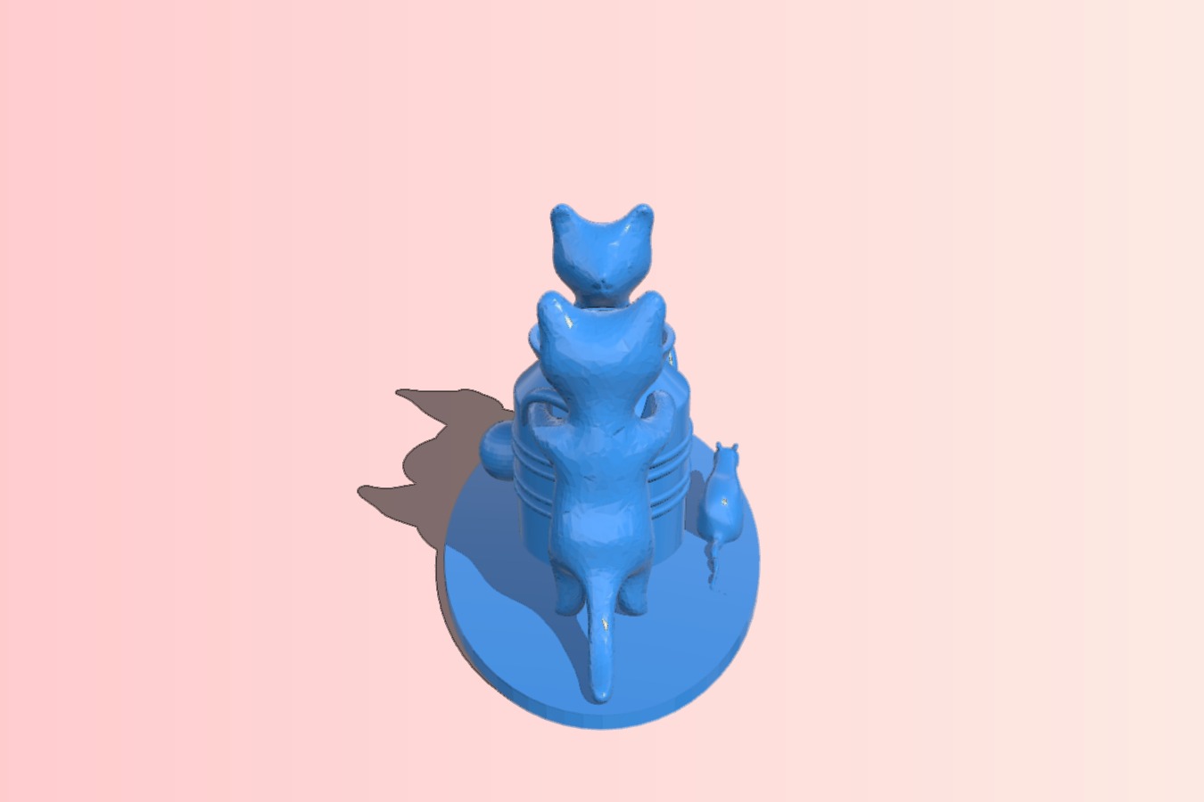 Cat pen holder with small mouse