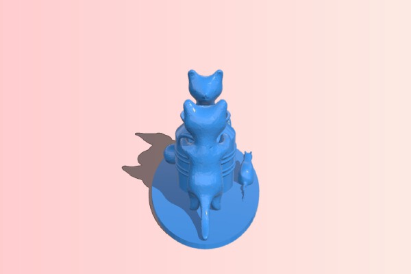 Cat pen holder with small mouse | 3d print model