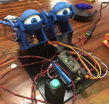 Programmable Animatronic Eyeball Mechanism Demo | 3d print model