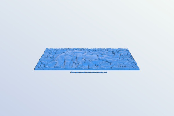Painting of elephants | 3d print model