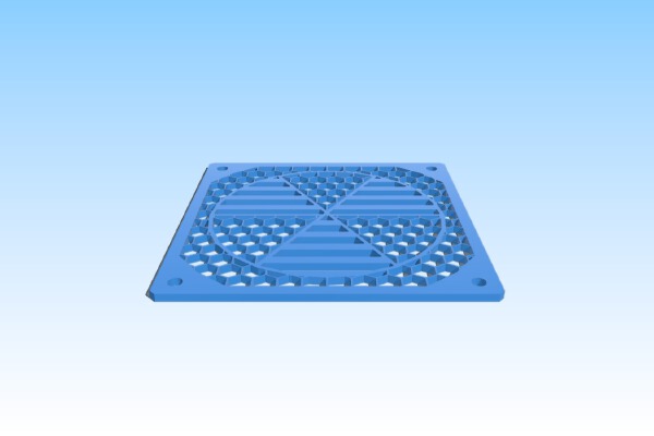 120mm Fan Grill - Radiation Symbol | 3d print model