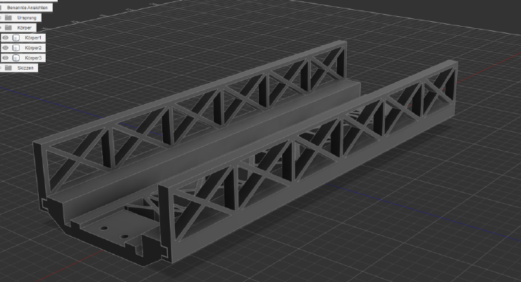 Märklin H0 Bridge element with Sides | 3d print model
