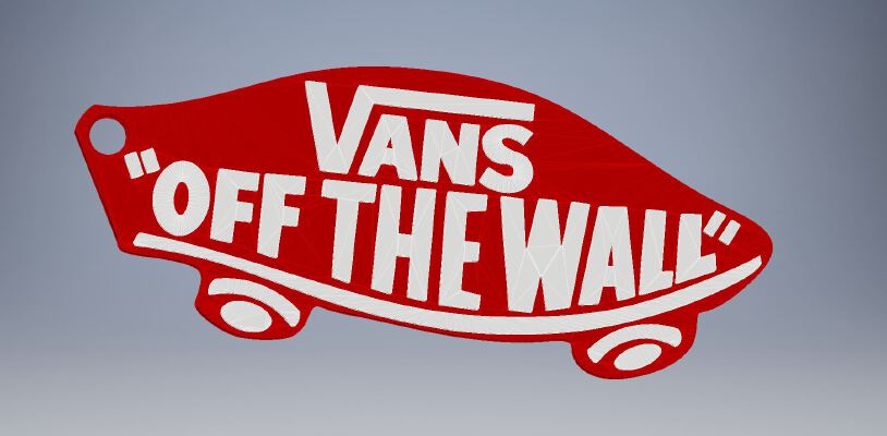 Vans Skateboard Logo Keychain (with and without hole) | 3d print model