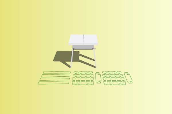 "Trudeau" sawhorse-style midcentury modern side table | 3d print model