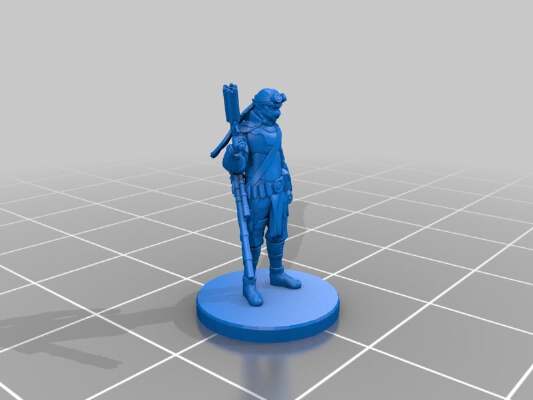 Elf_Half-Elf Gunslinger Miniature | 3d print model