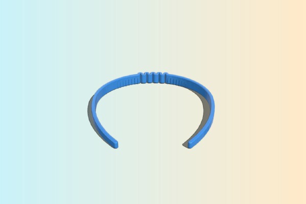 Simple Hair Band with ripples to help flexibility (PLA works, fits kids & adults) | 3d print model