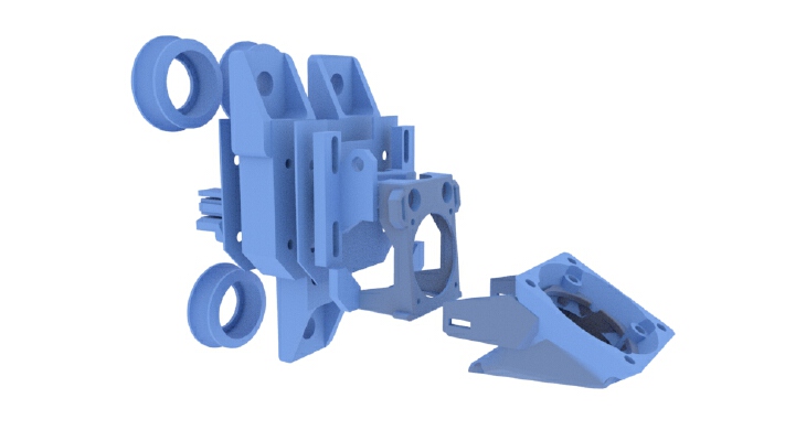 Anet a8 Ajustable 608 bearing carriage for e3dv6 | 3d print model