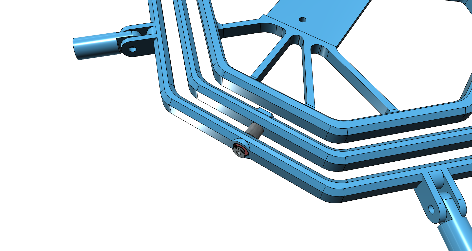 Spider: Bowden anti-bending PFTE tube cardanic system